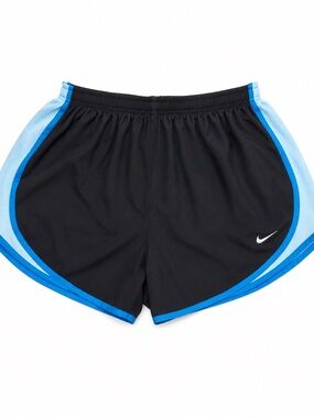 Nike Dri-FIT Womens Running Shorts‎ Black Blue Contrast Panels Size M